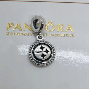 🌞📖Pandora Pittsburgh Steelers Dangle Charm Football Charm